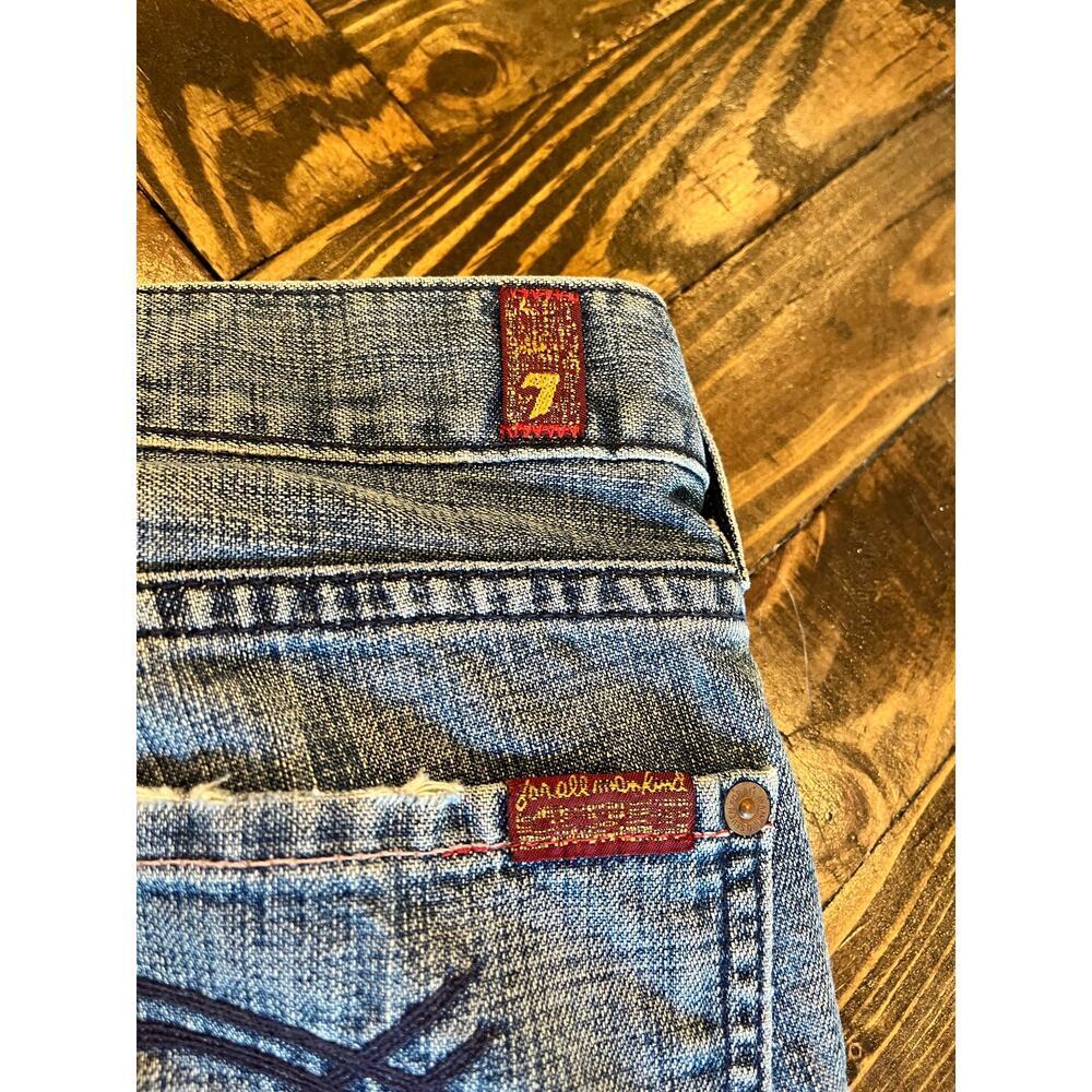 7 For All Mankind Cropped Jeans Women 27 Preppy Academia Twee Coquette Grunge - Picture 10 of 12